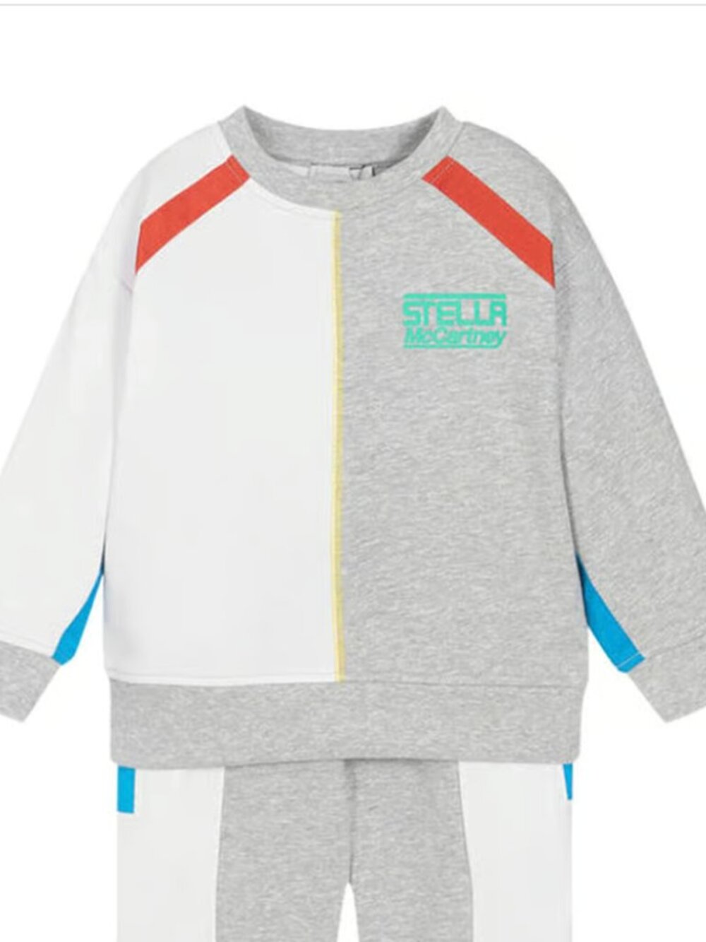 Stella McCartney Kids Colorblock Raglan Logo Sport Sweatshirt - Size 10